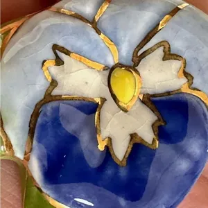 Blue floral pin thumbnail 5