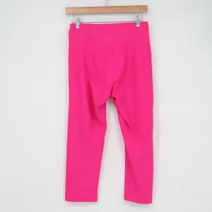 Old Navy Active Powersoft Neon Pink Cropped High Rise Leggings Pockets Womens L thumbnail 4