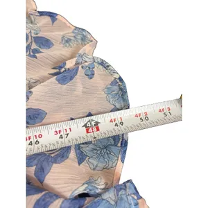 Tommy Hilfiger Pink Blue Floral Sheer Overlay Midi Dress Flutter Sleeve V-neck 6 thumbnail 12