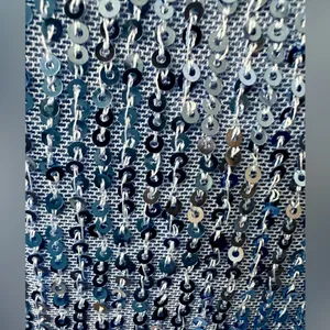 #678 Homecoming/Holiday Cinderella Blue V-neck Sequins-Small/Size 4-6 thumbnail 6