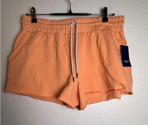 Parke for Target Orange French Terry Sweat Shorts High Rise Drawstring Large thumbnail 1