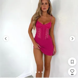 Pink Lace Corset Mini Dress NWT S thumbnail 3