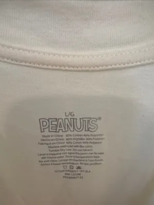 Peanuts Snoopy 'World's Okayest Player' Cotton Blend Cream Graphic Tee thumbnail 2