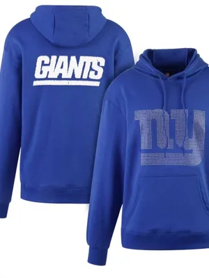 NFL Royal Blue NY Giants Pullover Hoodie XL White Logo Sequins Rhinestone Glam thumbnail 2