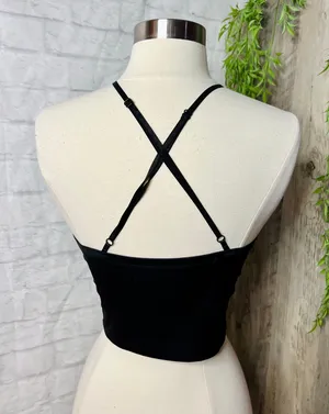 Lace Crop Top Black thumbnail 5