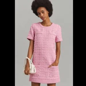 Anthropologie Endless Rose Short-Sleeve Tweed Shift Mini Dress thumbnail 2