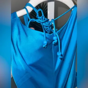ALEXIS Lune Gown Womens Large L‎ Blue Sleeveless Cutout A-Line Maxi Satin thumbnail 8