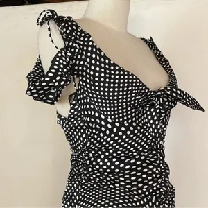 Elegant Black and White Polka Dot Dress For Love & Lemons BETH Farmhouse Couture thumbnail 4