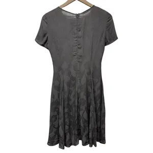 Emporio Armani‎ Womens Sheath Dress Gray Size S 40 Floral Semi Sheer Pleated thumbnail 2