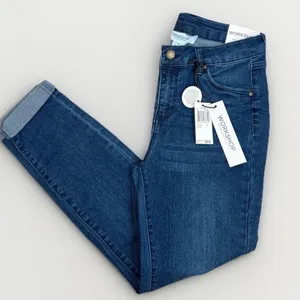 WORKSHOP Republic Jeans Size 6 Dark Blue High Rise Cuffed Skinny Ankle Stretch thumbnail 1