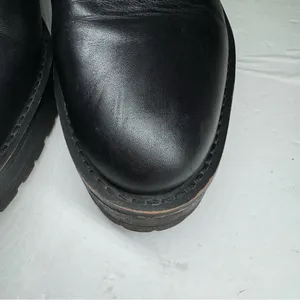 Sam Edelman Justina Chelsea Black Ankle Boots with Platform Sole 10 leather moto thumbnail 12
