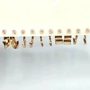 Gold Hoop Dangle Stud‎ Earring Set of 5 Fashion Jewelry NWT #E200 thumbnail 4