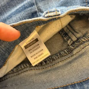 LITZ Premium Denim Two Tone Flare Jeans Blue Panel‎ Raw Hem Size 27 thumbnail 5