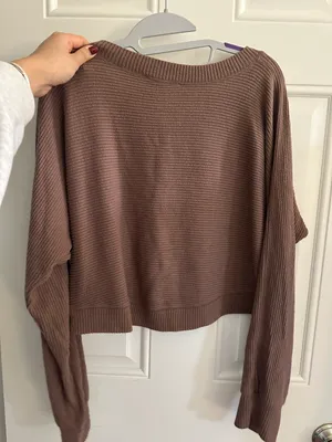 Altar'd State Cropped Brown Sweater thumbnail 2