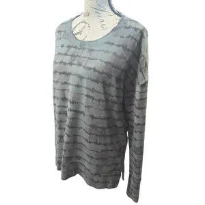 Athleta Coaster Luxe Sweatshirt in Tahiti Minimalist Grey Tie Dye Blue Women's M thumbnail 4