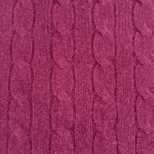 Lord & Taylor Cashmere Sweater Womens Large Purple Cable Knit Crew Neck Pullover thumbnail 3
