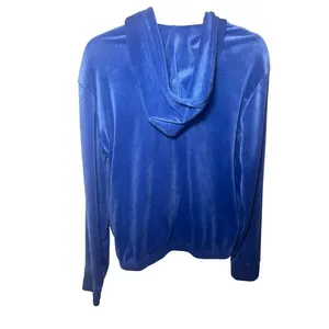 FILA Womens Velour Half Zip Hoodie Size M Blue Velvet Logo Y2K Athleisure‎ thumbnail 2