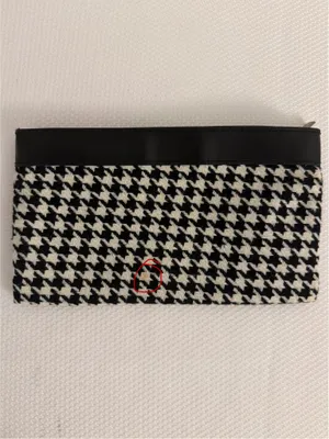 Savvy Black & White Houndstooth Cosmetic/Clutch Bag thumbnail 7