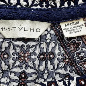 Anthropologie 11 1 Tylho Aubina Peasant Blouse Relaxed Fit Boho Black Medium thumbnail 3