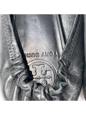 Tory Burch Reva Ballet Flats Women’s Size 7.5 Black Leather Gold Logo thumbnail 5