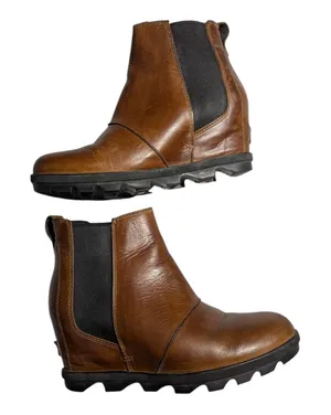 Sorel Joan of Arctic Wedge II Brown Leather Waterproof Winter Ankle Boots Sz 8.5 thumbnail 1