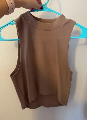 Forever 21 brown Mock Neck Crop Tank Top thumbnail 1