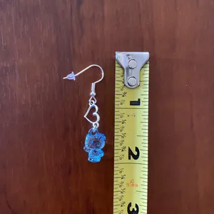 Handmade Kitty Kawaii Y2k Dangle Heart Earrings thumbnail 4