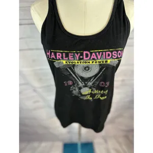Harley Davidson Evolution Power 1903 Artistry in Iron Tank Top Women M Black thumbnail 2