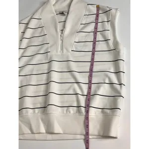 Rae Mode Matching Set Womens S Striped Half Zip Pullover Skort Shorts White thumbnail 8