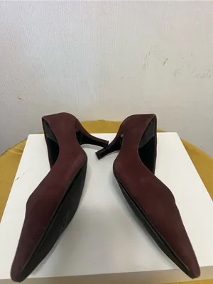 East 5th Wine Suede Pointed Toe Pumps thumbnail 4