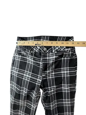 Black & White Plaid Straight Leg Pants - Women's thumbnail 6