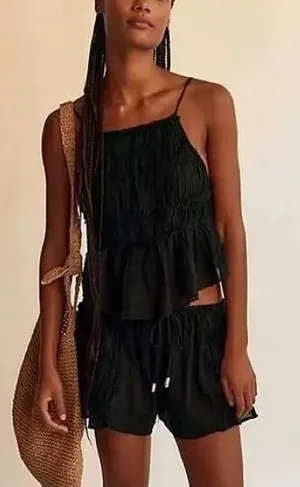 Free People Angelina Two-Piece Smocked Tank & Shorts Set thumbnail 1