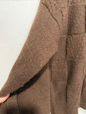 Blu Pepper women’s check pattern textured  Brown Toggle Cardigan size S thumbnail 4