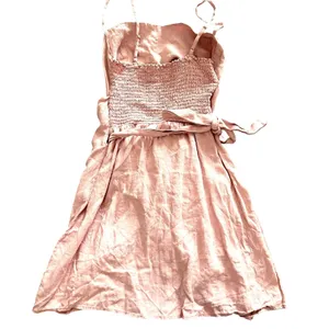REFORMATION Playa Linen‎ Cutout Mini Dress Light Pink Sz 6 thumbnail 3