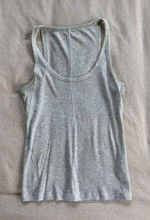 American Eagle Grey Ribbed Tank Top thumbnail 1