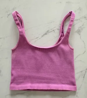 Free People Pink cropped tank thumbnail 1