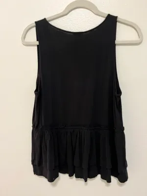 JCrew Black Peplum Tank top  thumbnail 3
