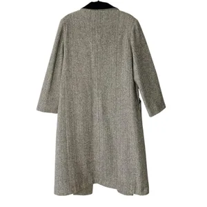 VINTAGE JENNIFER CHASE Wool Herringbone Longline Pea Coat Jacket thumbnail 4