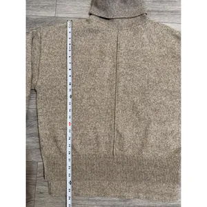 HM Womens Sweater S Oversized Beige Marl Turtleneck Wool‎ Blend Seam Detail thumbnail 8