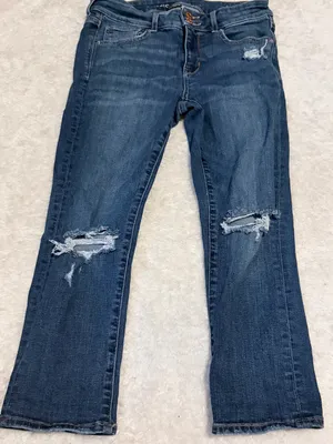 American Eagle Artist Crop Short Length Distressed Jeans size 6S thumbnail 2