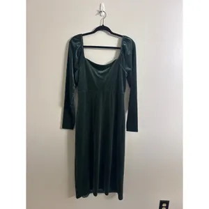 Boden Womens Forest Green Velvet Ruched Sweetheart Midi Dress Size 10 NEW‎ thumbnail 4