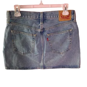 NWT Levis Womens Icon Denim Mini Skirt Light Wash Silver Stripe, Shine Theory 27 thumbnail 5