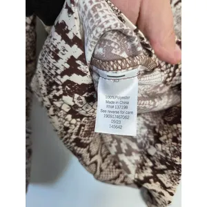 NEW Intempo Brown Snakeskin Blouse Crop Slinky Chic Boho Office Formal Large thumbnail 9