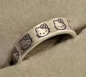 Hello Kitty Stainless Steel Silver Adjustable Band Size 7-9 thumbnail 1