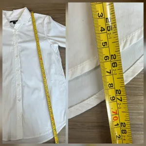 Kal Rieman Ginna Tailored Shirt Button Down Size 2 White Classic Preppy Designer thumbnail 5