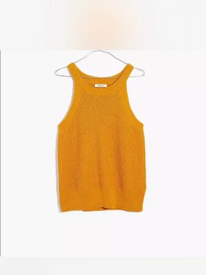 EUC Madewell cutaway sweater tank mustard color thumbnail 6