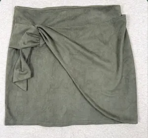 Altard State Olive Green Faux Suede Wrap Mini Skirt‎ Medium Style HF19H112 thumbnail 1