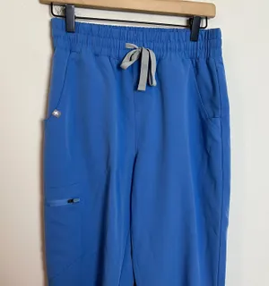- High Waisted Zamora Jogger Scrub Pants Ceil Blue Tall Doctor Nurse Medical thumbnail 3