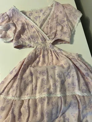 Flower Mini Dress Purple thumbnail 1