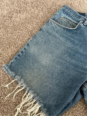 Wrangler Mens 36 Distressed Denim Cutoff Jorts Raw Hem Vintage Wash Shorts thumbnail 6